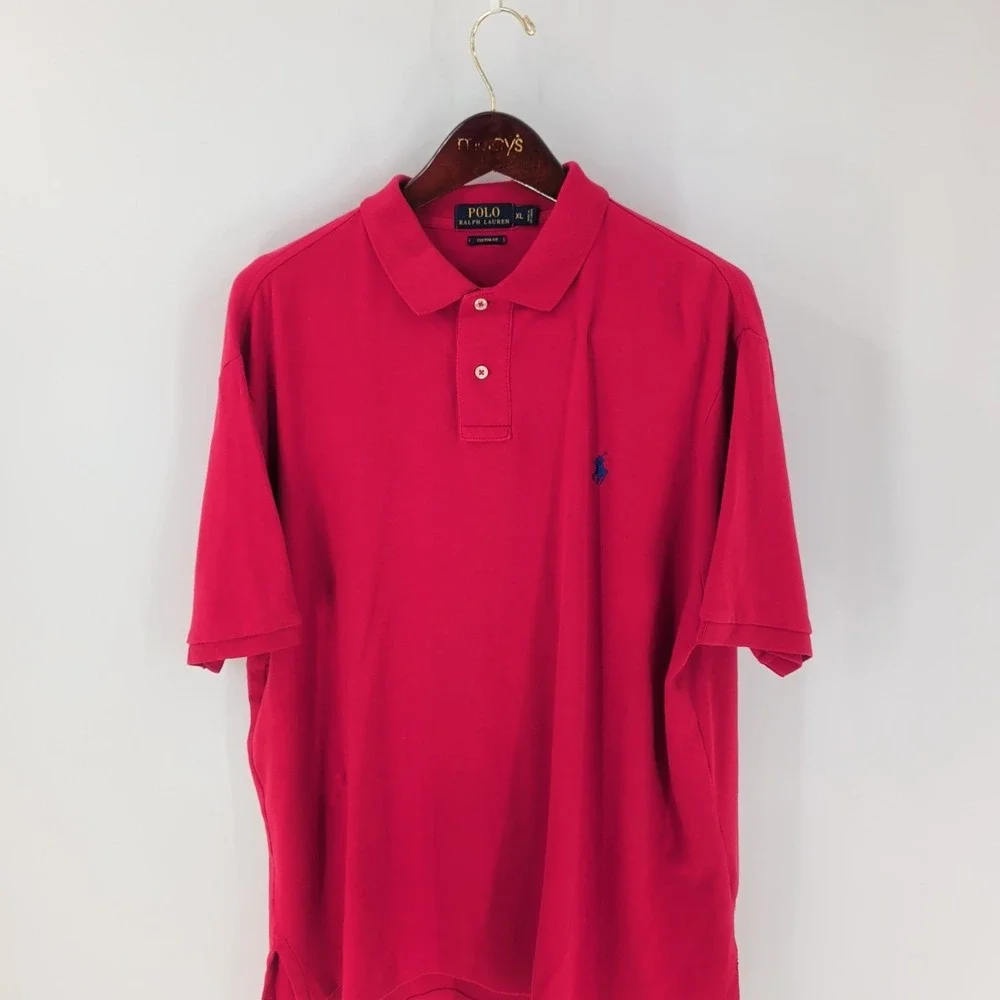 Vtg Polo Ralph Lauren‎ Custom Fit Classic Golf Performance Polo Shirt Pink XL